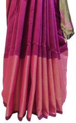 Wine Designer Wedding Partywear Pure Handloom Bengal Bangali Cotton Kolkata Saree Sari E124