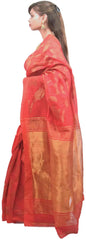 Red Designer Wedding Partywear Pure Handloom Bengal Bangali Cotton Kolkata Saree Sari E126