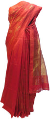 Red Designer Wedding Partywear Pure Handloom Bengal Bangali Cotton Kolkata Saree Sari E126