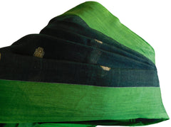 Green Designer Wedding Partywear Pure Handloom Bengal Bangali Cotton Kolkata Saree Sari E127