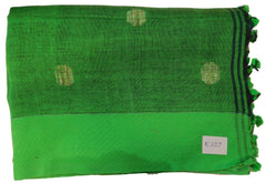 Green Designer Wedding Partywear Pure Handloom Bengal Bangali Cotton Kolkata Saree Sari E127