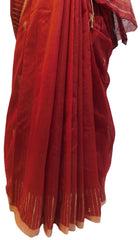 Red Designer Wedding Partywear Pure Handloom Bengal Bangali Cotton Kolkata Saree Sari E129