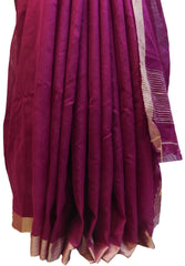 Wine Designer Wedding Partywear Pure Handloom Bengal Bangali Cotton Kolkata Saree Sari E130