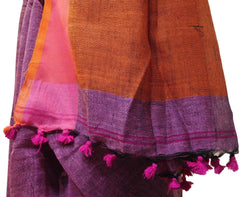 Wine Designer Wedding Partywear Pure Handloom Bengal Bangali Cotton Kolkata Saree Sari E136