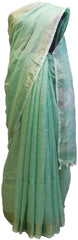 Green Designer Wedding Partywear Pure Handloom Bengal Bangali Cotton Kolkata Saree Sari E137