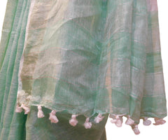 Green Designer Wedding Partywear Pure Handloom Bengal Bangali Cotton Kolkata Saree Sari E137