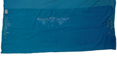 Turquoise Designer Wedding Partywear Georgette Hand Embroidery Cutdana Stone Thread Work Kolkata Saree Sari E147