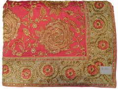 Pink Designer Wedding Partywear Silk Hand Embroidery Zari Cutdana Stone Thread Work Kolkata Saree Sari E161