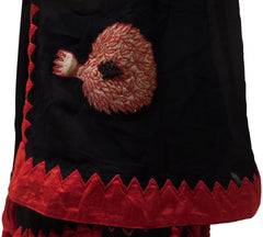Coffee Brown Designer Wedding Partywear Crepe (Chinon) Hand Embroidery Thread Zari Gota Work Kolkata Saree Sari E175