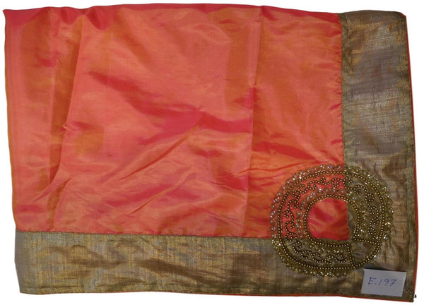 Pink Designer Wedding Partywear Sana Silk Hand Embroidery Cutdana Pearl Beads Work Kolkata Heavy Cutwork Border Saree Sari E197