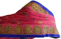 Pink Designer Wedding Partywear Ethnic Bridal Georgette (Viscos) Hand Embroidery Zari Stone Work Kolkata Women Saree Sari E241