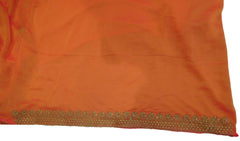 Orange Designer Wedding Partywear Georgette Hand Embroidery Stone Thread Work Kolkata Saree Sari E265