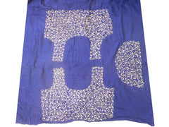 Blue Designer Wedding Partywear Pure Raw Silk Hand Embroidery Zari Aari Work Kolkata Saree Sari E271
