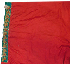 Red & Turquoise Designer Wedding Partywear Ethnic Bridal Dupian Silk Hand Embroidery Stone Cutdana Thread Work Kolkata Women Blouse Saree Sari E273