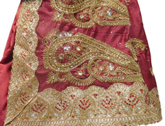 Coffee Brown Designer Wedding Partywear Sana Silk Hand Embroidery Zari Stone Cutdana Work Kolkata Bridal Saree Sari E277