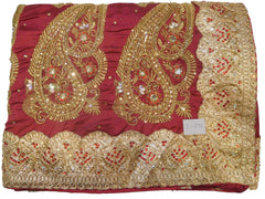 Coffee Brown Designer Wedding Partywear Sana Silk Hand Embroidery Zari Stone Cutdana Work Kolkata Bridal Saree Sari E277