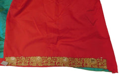 Green Designer Wedding Partywear Ethnic Bridal Dupian Silk Hand Embroidery Zari Sequence Work Kolkata Women Red Blouse Saree Sari E307