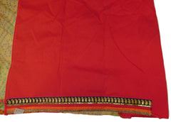 Red & Yellow Chunari Print Designer Wedding Partywear Ethnic Bridal Georgette (Viscos) & Net Hand Embroidery Sequence Thread Bullion Zari Stone Work Kolkata Women Saree Sari E311
