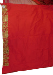 Green & Red Chunari Print Designer Wedding Partywear Ethnic Bridal Georgette (Viscos) & Net Hand Embroidery Sequence Thread Bullion Zari Stone Work Kolkata Women Saree Sari E317