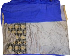 Blue Designer Wedding Partywear Ethnic Bridal Crepe Hand Embroidery Thread Stone Work Kolkata Women Saree Sari E335