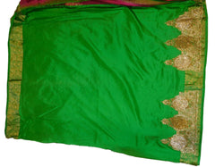 Pink Green Designer Wedding Partywear Ethnic Bridal Banarasi Silk Hand Embroidery Cutdana Zari Stone Work Kolkata Women Saree Sari E336