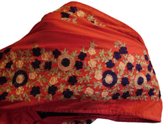Red Designer Wedding Partywear Pure Muslin Silk Hand Embroidery Zari Thread Work Kolkata Saree Sari E337