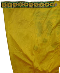 Cream & Yellow Designer Party Wear Silk Hand Embroidery Thread Work Saree Sari E366