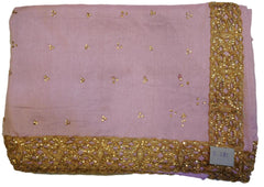 Pink Designer Wedding Partywear Silk Zari Stone Hand Embroidery Work Bridal Saree Sari E381