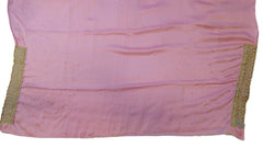 Pink Designer Wedding Partywear Satin Silk Cutdana Beads Pearl Zari Stone Hand Embroidery Work Bridal Saree Sari E385