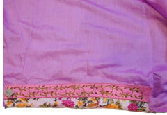 Lavender Designer Wedding Partywear Silk Zari Beads Cutdana Hand Embroidery Work Floral Printed Border Bridal Saree Sari E398