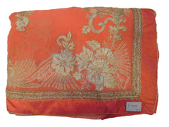 Orange Designer Wedding Partywear Georgette (Viscos) Hand Embroidery Zari Work Kolkata Saree Sari E419
