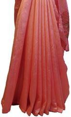 Gajari Designer Wedding Partywear Silk Hand Embroidery Thread Pearl Zari Work Kolkata Saree Sari E435