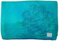 Turquoise Designer Wedding Partywear Silk Hand Embroidery Thread Pearl Zari Work Kolkata Saree Sari E437