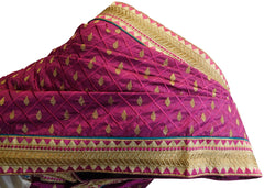Wine & Cream Designer Wedding Partywear Silk Hand Embroidery Thread Zari Work Kolkata Saree Sari E444