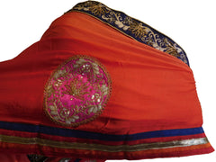 SMSAREE Red Designer Wedding Partywear Georgette (Viscos) Stone Zari Gota & Pearl Hand Embroidery Work Bridal Saree Sari With Blouse Piece E478