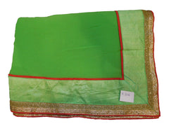 SMSAREE Green Designer Wedding Partywear Crepe (Chinon) Cutdana & Zari Hand Embroidery Work Bridal Saree Sari With Blouse Piece E516