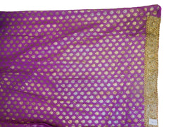 SMSAREE Violet Designer Wedding Partywear Georgette Stone & Zari Hand Embroidery Work Bridal Saree Sari With Blouse Piece E536