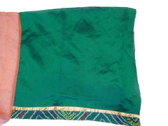 Peach Designer PartyWear Pure Supernet (Cotton) Gota Thread Work Saree Sari With Grey Border E559