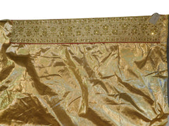 SMSAREE Red Designer Wedding Partywear Brasso Cutdana Stone & Zari Hand Embroidery Work Bridal Saree Sari With Blouse Piece E621