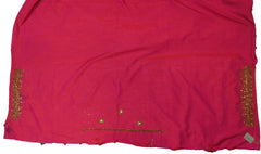 SMSAREE Blue & pink Designer Wedding Partywear Silk Cutdana BullionBeads & Stone Hand Embroidery Work Bridal Saree Sari With Blouse Piece E653