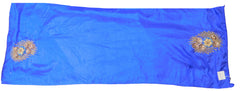 SMSAREE Blue Designer Wedding Partywear Silk BeadsStone Cutdana & Bullion Hand Embroidery Work Bridal Saree Sari With Blouse Piece E677