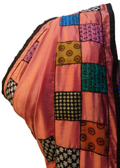 SMSAREE Peach Designer Wedding Partywear Silk Thread & Aplick Work Hand Embroidery Work Bridal Saree Sari With Blouse Piece E682