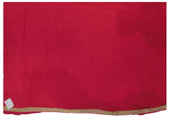 SMSAREE Pink Designer Wedding Partywear Georgette (Viscos) Stone Mirror Cutdana Thread & Sequence Hand Embroidery Work Bridal Saree Sari With Blouse Piece E695