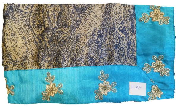 SMSAREE Beige & Black Designer Wedding Partywear Crepe Zari Hand Embroidery Work Bridal Saree Sari With Blouse Piece E711