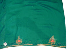 SMSAREE Turquoise Designer Wedding Partywear Silk Beads Zari Thread & Cutdana Hand Embroidery Work Bridal Saree Sari With Blouse Piece E807