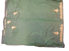 SMSAREE Green Designer Wedding Partywear Satin Silk Stone Thread & Cutdana Hand Embroidery Work Bridal Saree Sari With Blouse Piece E812