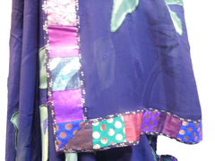 SMSAREE Blue Designer Wedding Partywear Georgette (Viscos) Thread & Cutdana Hand Embroidery Work Bridal Saree Sari With Blouse Piece E841