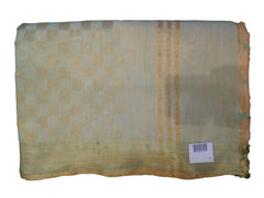 SMSAREE Green & Peach Designer Wedding Partywear Handloom Linen Thread & Zari Hand Embroidery Work Bridal Saree Sari With Blouse Piece E850
