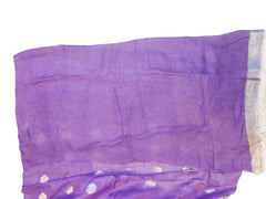 SMSAREE Purple Designer Wedding Partywear Handloom Linen Thread & Zari Hand Embroidery Work Bridal Saree Sari With Blouse Piece E852