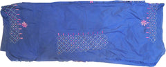 SMSAREE Blue Designer Wedding Partywear Silk Thread Hand Embroidery Work Bridal Saree Sari With Blouse Piece F012